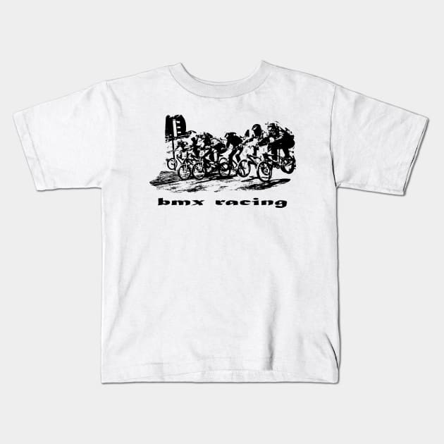 bmx Kids T-Shirt by rickylabellevie